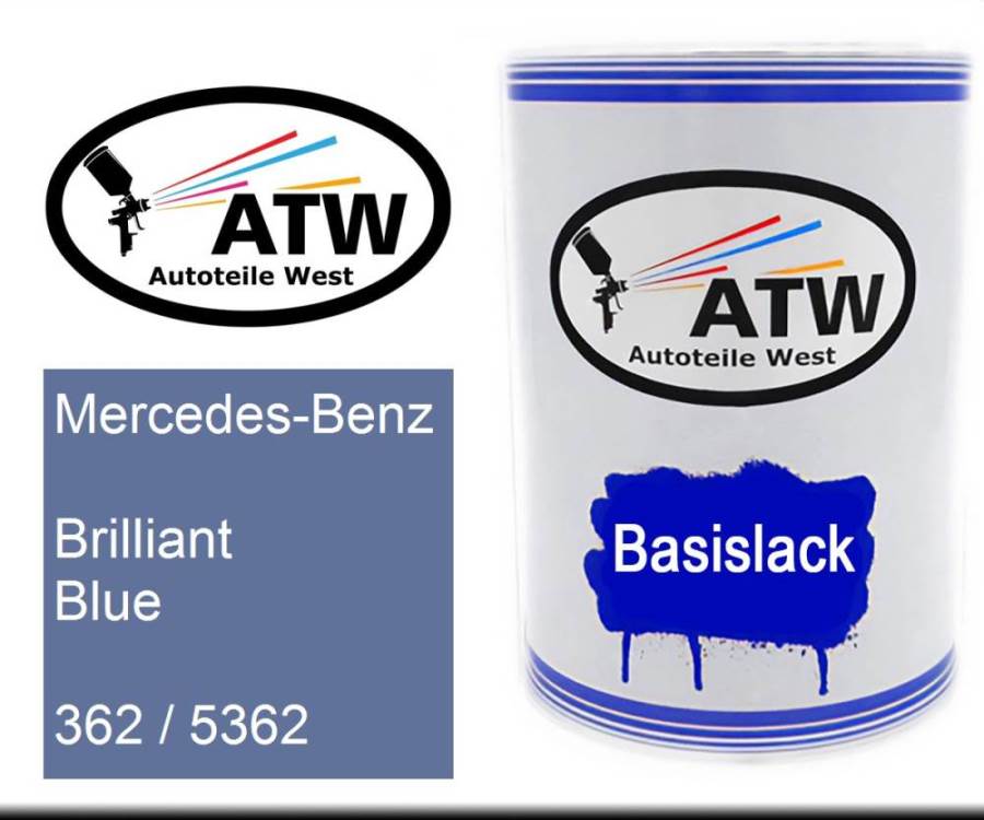 Mercedes-Benz, Brilliant Blue, 362 / 5362: 500ml Lackdose, von ATW Autoteile West.